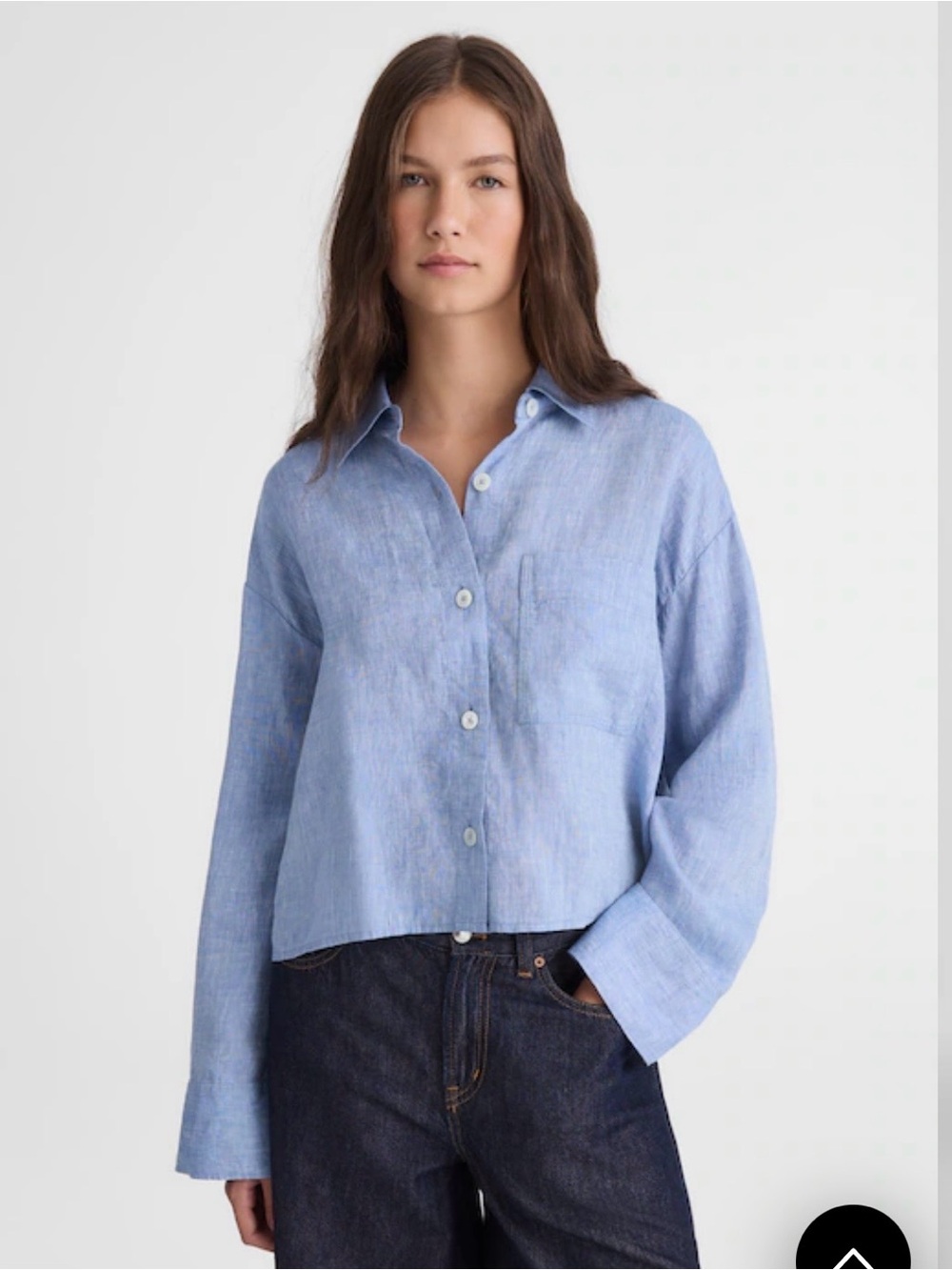 Madewell Straight-Hem Shirt in 100% Linen Large NWT